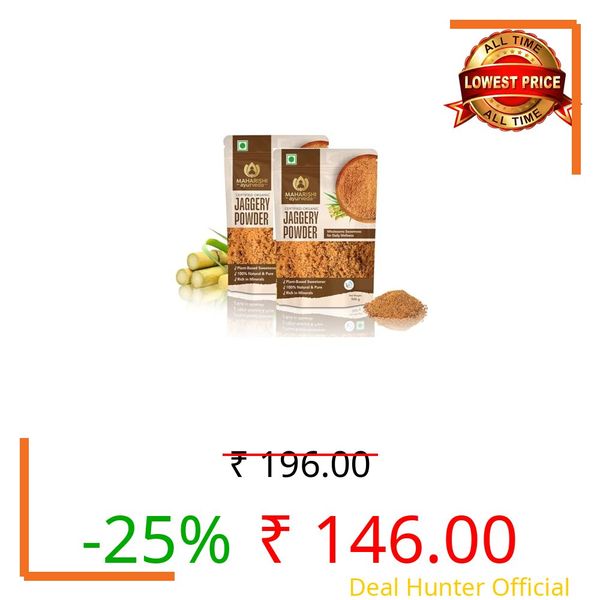 Maharishi Ayurveda Organic Certified Jaggery Powder | Pure Sugarcane Gur, Unrefined & Sulphur-Free | Supports Digestion, Sustained Energy & Mineral Intake | 500 g, Pack of 2
