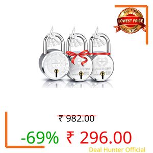 Harrison Padlocks Buy 1 Get 2 Free/ 1 Square Padlock 60mm 0673 with 2 Round Padlock 50mm 0656/padlock, Padlocks, Locks for Home, Locks for Main Door H0090