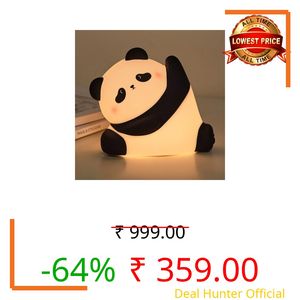 One94Store Rechargeable Silicone Panda Night Light for Kids | Kung Fu Panda Inspired 7-Color LED Lamp | Soft BPA-Free Bedside Nightlight | Cute Room Décor & Gift for Toddlers, Teens & Valentine’s Day