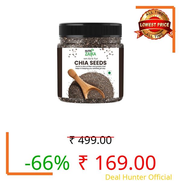 NUTRIZAIKA Raw Chia Seeds | Superfood for Weight Management & Energy 500g