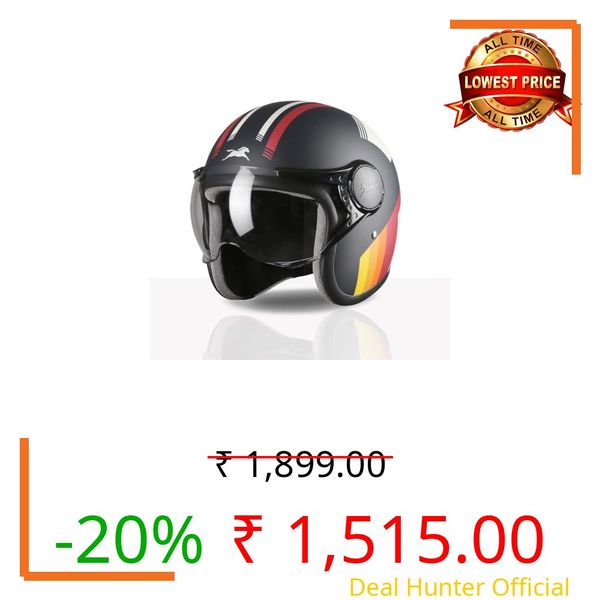 TVS Cruisetown Open Face Helmet | Half Face Helmet for Riders | ISI & DOT Certified | Premium Protection for Men & Women | Comfortable, Durable & Lightweight Design with Visor (Navy & Red/L)