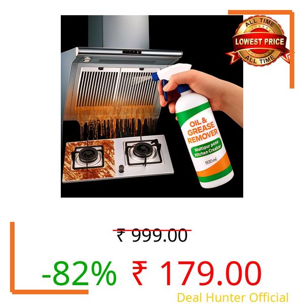 Dustex 500Ml Kitchen Cleaner Spray Oil & Grease Stain Remover For Gas Stove, Chimney BBQ Exhaust Fan Non-Flammable Nontoxic Magic Degreaser Liquid Spray for Grill & Home glow all surface cleaner