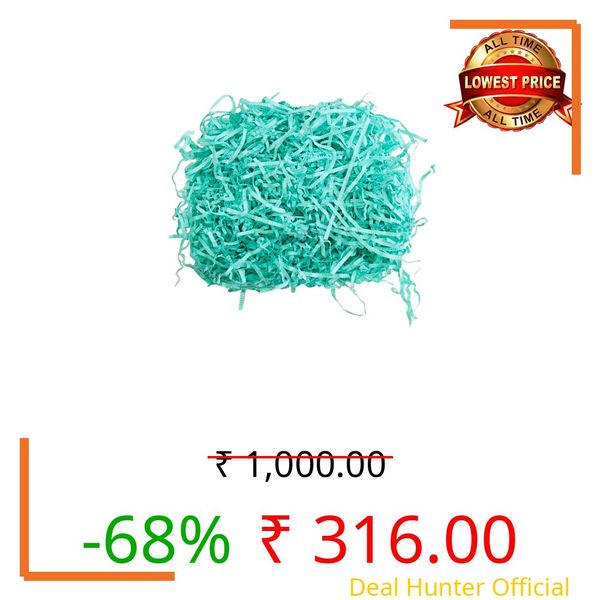 Pack8neo Shredded Paper Grass Cutting For Giftpacking Fill for Gift Baskets and Boxes(500g)| Eco-friendly grass paper, Crinkle Cut, Gift Packaging Protection & Decoration Material, Green, 500g