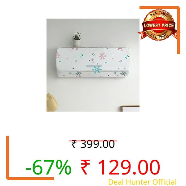 DarkEight Air Conditioner Cover for 1.5 & 2 Ton Split AC Dustproof Waterproof Stretchable AC Cover with Elastic For All Company 110*33*31 CM (Multi Color Design, 1 Pcs)
