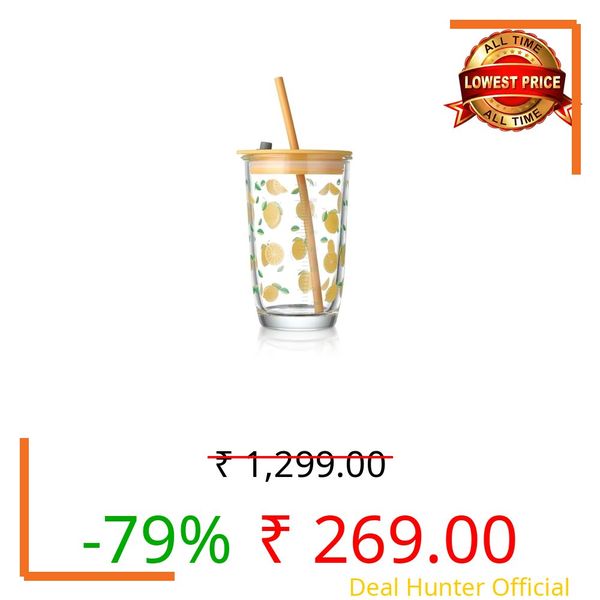 KELVEE Drinking Glasses Tumbler with Airtight Straw and Lid Pack of 1, 430ml Reusable Coffee Cup Travel Sipper Bottle for Iced Tea Smoothie Juice Beverages Mug (Pulpy)