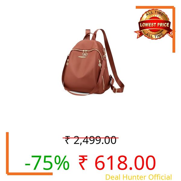 CLASSIC SMUGGLER Backpack Bags for Women/Girls Stylish Shoulder Sling Handbag Purse Office Travel College Daily-Use Convertible 13 Inch Laptop Backpacks Corporate - Pack of 1 (Cinnamon Brown)