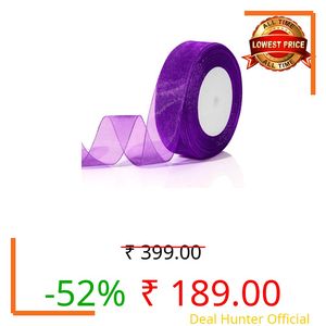 Premium 1 Inch x 40 Yard Sheer Organza Ribbon Roll | Tulle Fabric Bulk Spool for Gift Wrapping, Bouquet Decor, Wedding Invitations, & DIY Craft Projects (Dark Purple, 1 Pack)