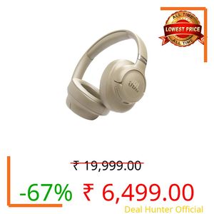 JBL New Launch Tune 780NC Wireless Over Ear Headphones with Adaptive Noise Cancellation, Upto 76 Hrs Battery, Smart Ambient, Spatial Sound, Customized EQ, Google Fast Pair, Dual Pairing, BT 6.0 -Beige