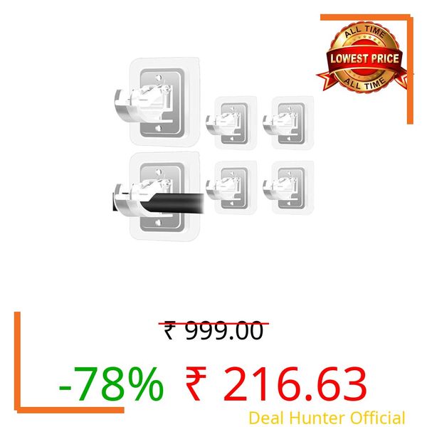 BRAND VILLA Self Adhesive Curtain Rod Brackets, No Drill Curtain Rod Holder Hooks, Heavy Duty Adjustable Wall Mount Curtain Rod Support for Bathroom, Kitchen & Window (Pack of 6)