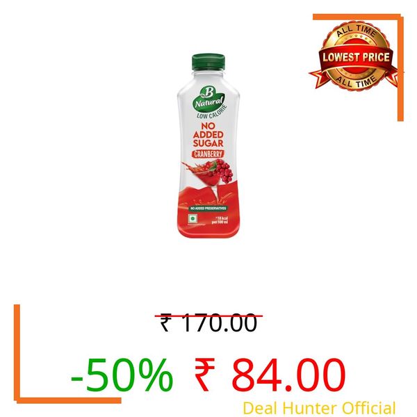 B Natural Cranberry Juice (No Added Sugar), 750ml