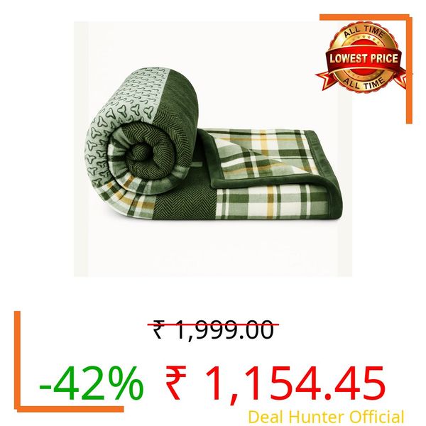 VAS COLLECTIONS Plush Fleece Mink Blanket | 3.5 Kg, 700 GSM | Ultra Soft, Warm & Luxurious Heavy Blanket for Double Bed (Light Blue, 220×225 cm)