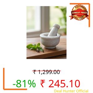 GE CRAFTS marble art Premium 3x4 Inch Kharal, Okhli, khalbatta White Marble Mortar and Pestle Set, for Grinding Spices, Herbs Natural & Traditional Grinder (3X4 Inch) (white)