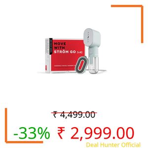 NUUK STROM GO V2 Super Compact and Lightweight Travel Garment Steamer For Clothes | FREE Heat Resistant Travel Pouch | Vertical & Horizontal Steaming | 20g/min Steam | 30 Sec Heat Up