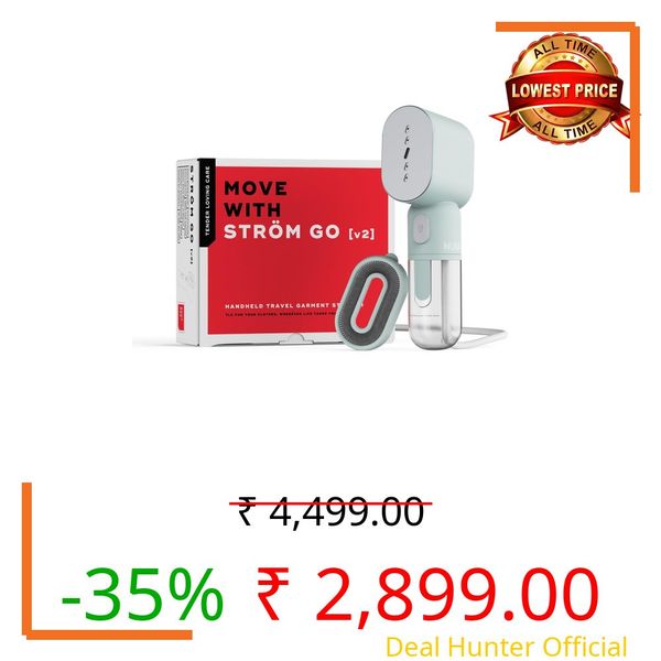 NUUK STROM GO V2 Super Compact and Lightweight Travel Garment Steamer For Clothes | FREE Heat Resistant Travel Pouch | Vertical & Horizontal Steaming | 20g/min Steam | 30 Sec Heat Up