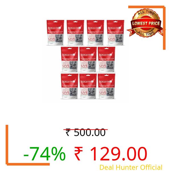 Washing Machine Cleaner & Descaling Powder, Descaler for top load and front load | Washing Machine Drum Cleaner & Tub Cleaner | 100g (Pouch Of 10)