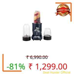 Kenstar Nutrino Mixer Grinder Blender | 3 Jar 350W | High Power Motor Juicer | Blender and Mixer | Durable ABS Body | Blue & Black