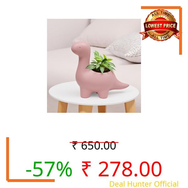 Lasaki Dino Evening Rose Ceramic Pots for Indoor Plants, Planters,gamla,Outdoor,Balcony,Home,Round,Garden, Office Decor,Succulent(L - 14.5 X W - 7 X H - 12.5 cm)(Plants not Included)