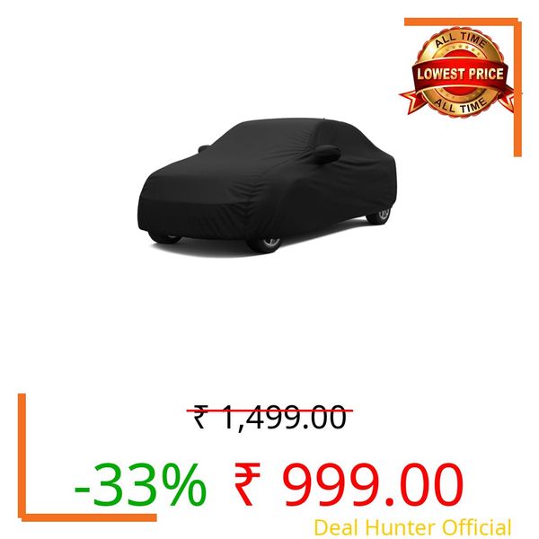 ULTRA SHIELD All Weather Water-Resistant Car Cover for Kia Seltos | Durable Light-Weight Triple-Stitched Fabric, UV Protection, Dust-Proof | Mirror Pockets, Full Elastic | Black