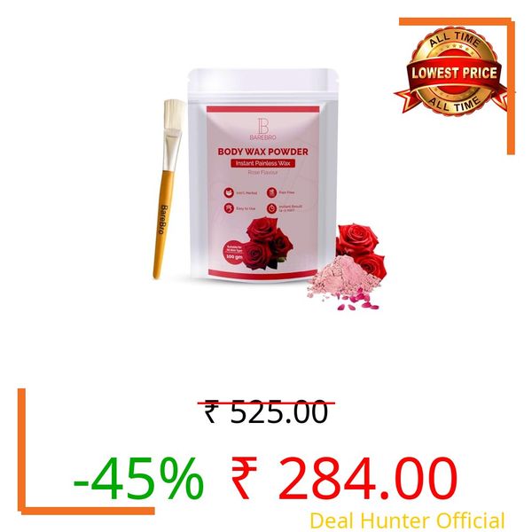 Rose Hair Removal Wax Powder for Women & Men | Professional & Painless Herbal Wax Powder with Natural Ingredients for All Skin Types | Quick, Easy to Apply Hair Removal for Smooth Skin with No Irritation or Skin Rashes 100 Gms