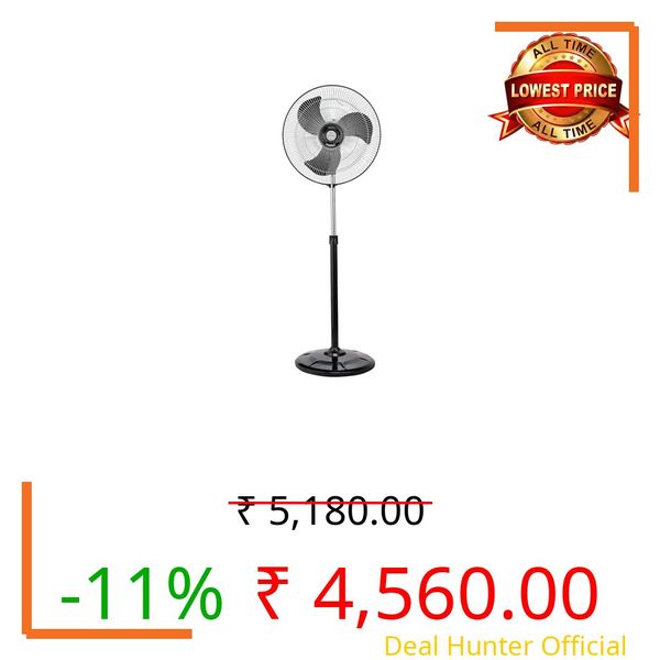 Almonard AEROSTAR Pedestal Fan, High-Performance Motor with Overheat Protection, Aerodynamic Blades, 100% Copper Winding, Adjustable Height, 3-Speed Control & 2-Year Warranty