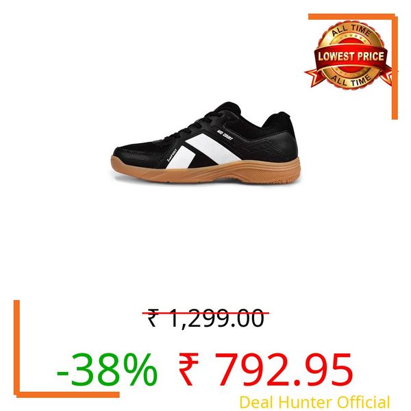 Nivia Mid Court Badminton Shoes for Men, Flexipro Sole Technology & Dual-Layer Foam Cushioning, Designed for Badminton, Volleyball, Squash, Table Tennis, Pickleball (Black/White, UK11)