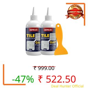 DEPRIXO Tiles Gap Filler Waterproof Sealant | White Cement Grout Paste Tube for Tiles & Walls | Crack Repair Putty for Kitchen & Bathroom by UNIDSC (Tile Gap Filler, 560 ml)