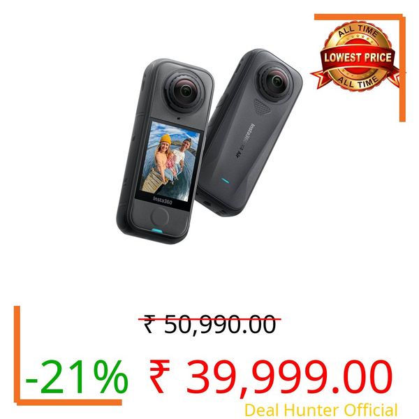 Insta360 X4 Air - Lightweight 165g 8K 360 Camera, Invisible Selfie Stick Effect, Replaceable Lenses, Shoot First & Frame Later, Built-in Wind Guard, FlowState Stabilization, AI-Powered App