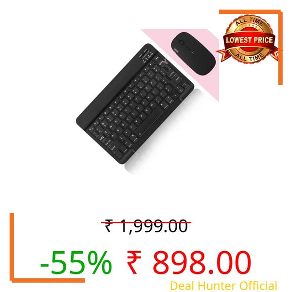 YODI Ultra-Slim Bluetooth Keyboard & Mouse Combo, Multicolor Portable Small Slim Typewriter Compact Ergonomic Travel Wireless Keyboard Mouse for Apple iPad iPhone Tablet iOS Android Windows (Black)