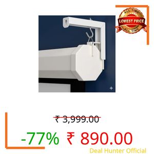 XTECTORVIEW Universal L Shaped Wall Hangers for Hanging Projector Screen, L Bracket Comes with Hook and Screws, Adjustable, 11 Inch Length (Weight Capacity 20 Kg) Color-White
