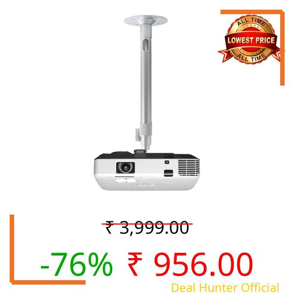 XTECTORVIEW 2FT CCTV Camera Bracket, Universal Ceiling Mount for Projector 360° Degree Rotatable Extendable Tilt Up to 12-24 Inch CCTV DVR, Single Screw Projector Stand Wall Mount -Weight Capacity 5KG