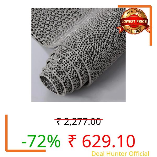 Anshi Home Anti Skid & Multipurpose Bathroom Mat | Shower Mat | Carpets | Rugs | Rainmat | Swimming Pool Mat ||Grey,2x4ft