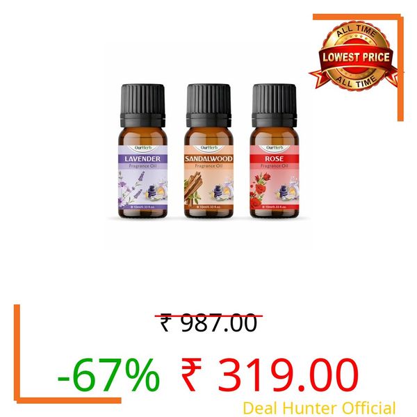 OurHerb Aroma Diffuser Oil Combo (3 x 10ml) – Lavender, Sandalwood,Rose Fragrance (Essential) Oils for Diffuser, Home Fragrance, Candle Making, Aromatherapy and Helps in Relaxation & Meditation.