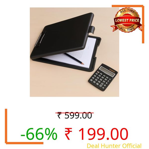 SMARTEZO Clipboard/Examboard A4 with Storage Multipurpose use for Office Student and Hospitals (Black)