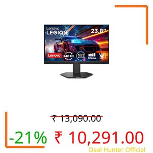 Lenovo Legion 24-10, 24 Inch IPS Full HD Gaming Monitor, 240Hz, 0.5ms, AMD FreeSyn Premium, NVIDIA G-Sync, 99% sRGB, Eyesafe, Dual HDMI, Display Port, Tilt, Swivel, Pivot, Height Adjust, Black