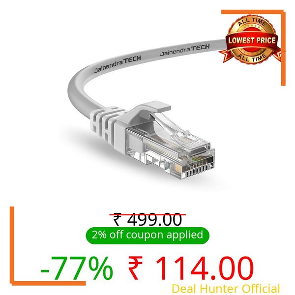 Jainendra Tech Cat6 LAN Cable 9 Inch (0.75 Ft) | 24AWG High-Speed Ethernet Patch Cord | RJ45 Connectors | Network Cable for Router, PC, Switch, CCTV, WiFi Modem