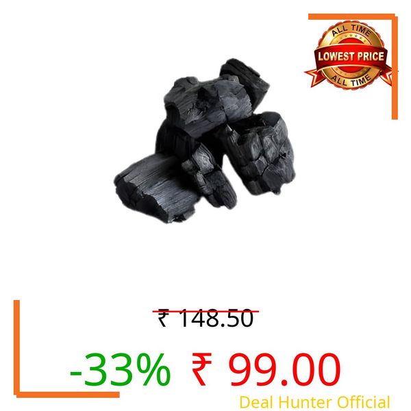 Divayanshi Premium Charcoal Briquettes | All-Natural Long-Lasting BBQ Charcoal for Grilling & Cooking | Includes Fire Starter Cubes | Outdoor Foldable Barbecue Grill for Camping & Picnics (1 kg)