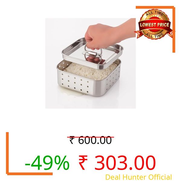 Dangfly Stainless Steel Paneer Maker Mould with Lid| Square Paneer & Tofu Press | Whey Separator for Homemade Paneer, Tofu & Cheese | Easy to Use, Rust-Free & Durable (450 ML)