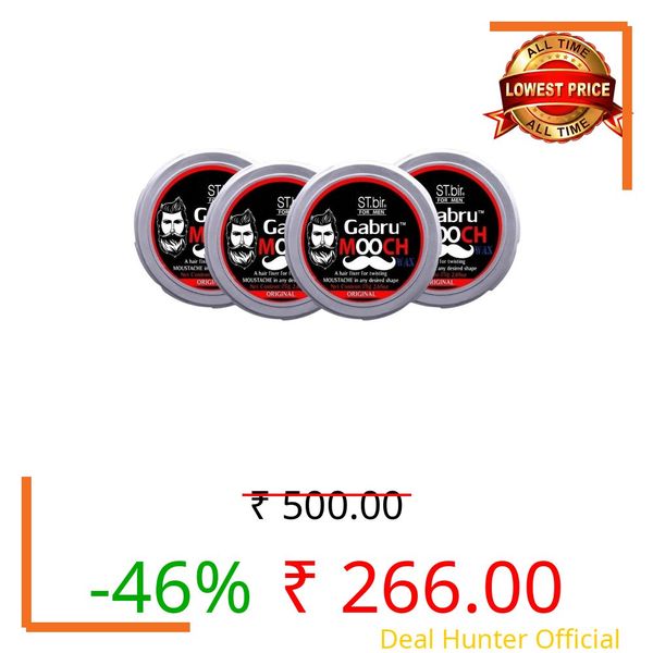 Mooch Moustache Wax for Men - Strong Hold & Long Lasting Styling Wax | Natural Look | Original Scent | 25g Pack of 4