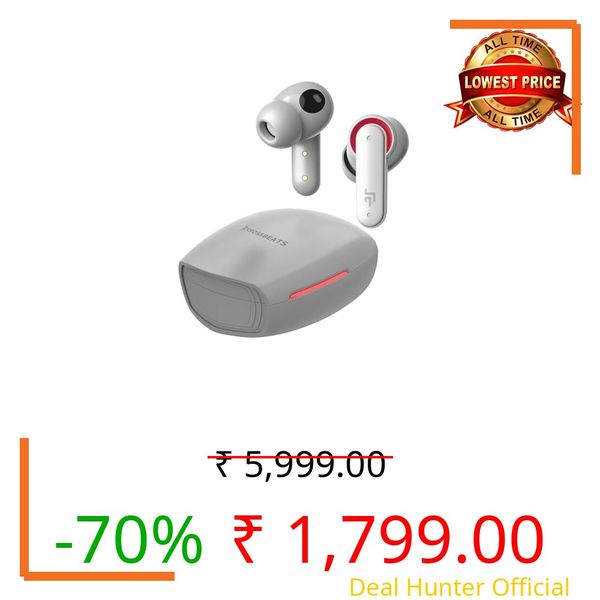 CrossBeats Fury Max Gaming TWS in-Ear Earbuds |100hr Playtime Bluetooth Earphones Wireless with RGB Lights | BT v5.4 | 30ms Low Latency | 360° Spatial Audio|3D Sound|6 mic AI ENC Earbuds Buds