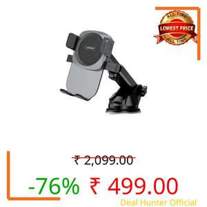 Kratos Grip X4 Dashboard & Windshield Car Mobile Holder with Strong Suction Cup | 360° Rotational Head | Stable & Secure Phone Mount | Compatible with Most Smartphones – Black