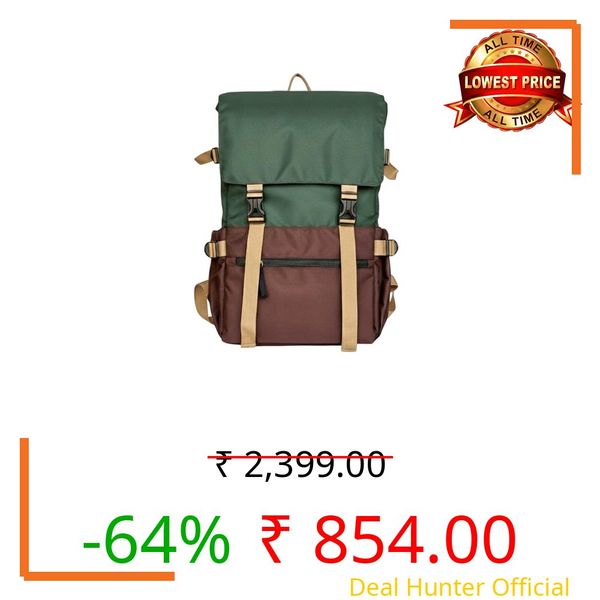 MomsyStore Laptop Backpacks for Men & Women for College, Office, Travel & Casual Use | Water Resistant Backpack with Laptop Compartment | Large Capacity School Bag for Men & Women (Green-Choco)