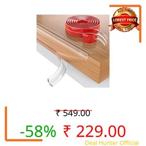 Zeccorp 2-Meter Silicone Edge Protector Strip | Baby Corner Guards for Sharp Edges | Table, Bed & Furniture Safety Protectors | Baby Proofing Corner Guards & Edge Safety for Sharp Edges