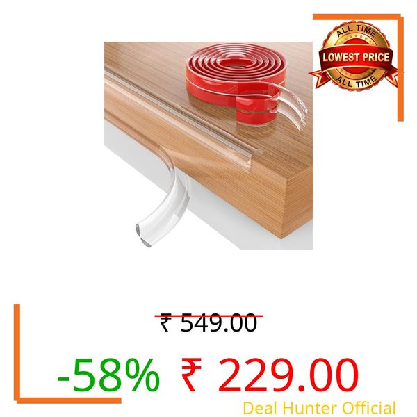 Zeccorp 2-Meter Silicone Edge Protector Strip | Baby Corner Guards for Sharp Edges | Table, Bed & Furniture Safety Protectors | Baby Proofing Corner Guards & Edge Safety for Sharp Edges