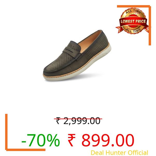 Kraasa Men Denim Causal Loafers | Premium Breathable Upper | Driving Loafers | Lighweight Slip-On's | Soft Cushioned Insole Mehandi UK 7