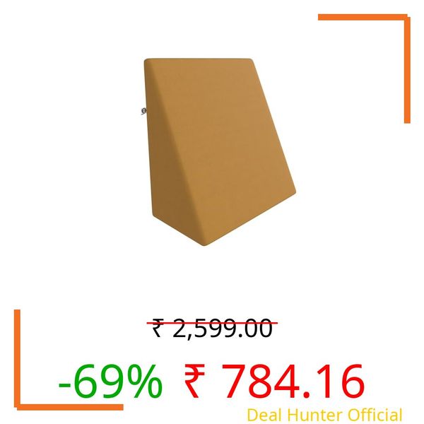 CareFoam Orthopedic Wedge Pillow for Sleeping, Reading & Acid Reflux Relief | Premium Memory Foam Bed Cushion | Ideal for Back Support, Leg Elevation | 20 x 20 x 7 Inch | TAN Velvet