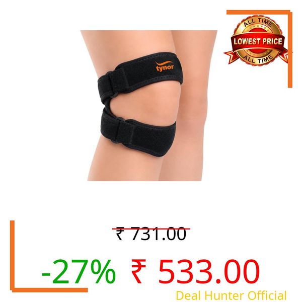 TYNOR Dual Patellar Knee Support, Black, Universal, 1 Unit