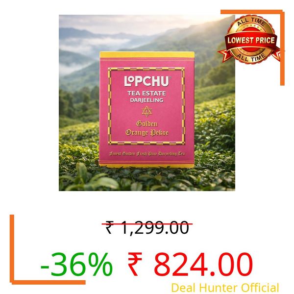 Lopchu(GOP) Darjeeling Tea - Golden Orange Pekoe, 250g, Premium Loose Leaf, Smooth & Aromatic, Handpicked Rich Flavor, 125 Cups