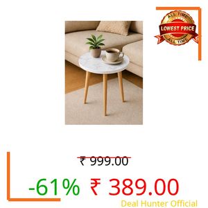 LIVINGLOOM Wooden Flower Pot Stand Round Small Table Planr Stand Decorative Planter Stands Antique Design Pots Table 12x12x13 Size Multipurpose Used (WHITE)