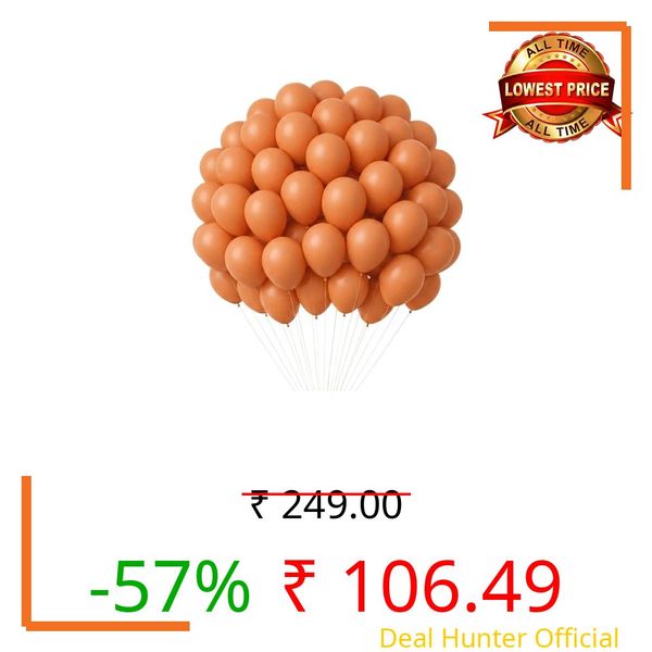 Just Party Dusty Orange Retro Balloons for Decoration - Pack of 50 | Balloons for Birthday Decoration | Birthday Balloons for Kids