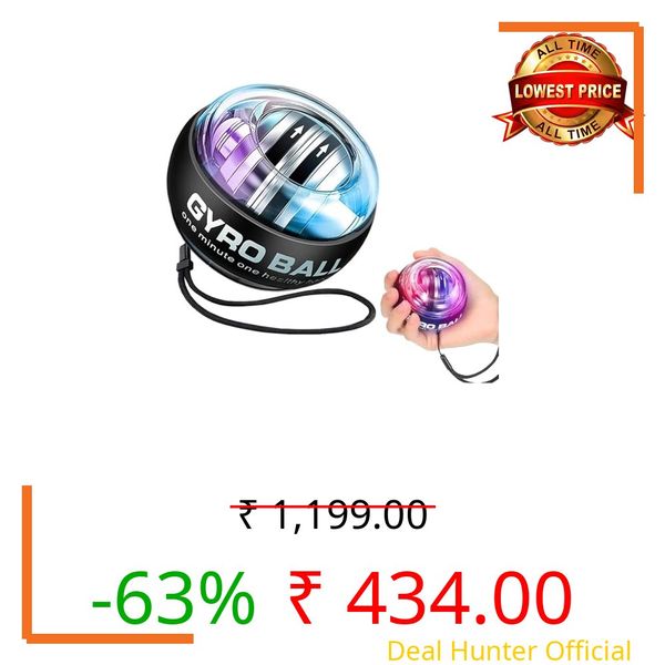MG SALESS Gyro Ball Wrist Trainer with LED | Auto Start Gyroscope Spinner Wrist Exerciser, Forearm Strengthener & Grip Trainer | Hand Gripper Ball for Finger, Hand & Arm Workout